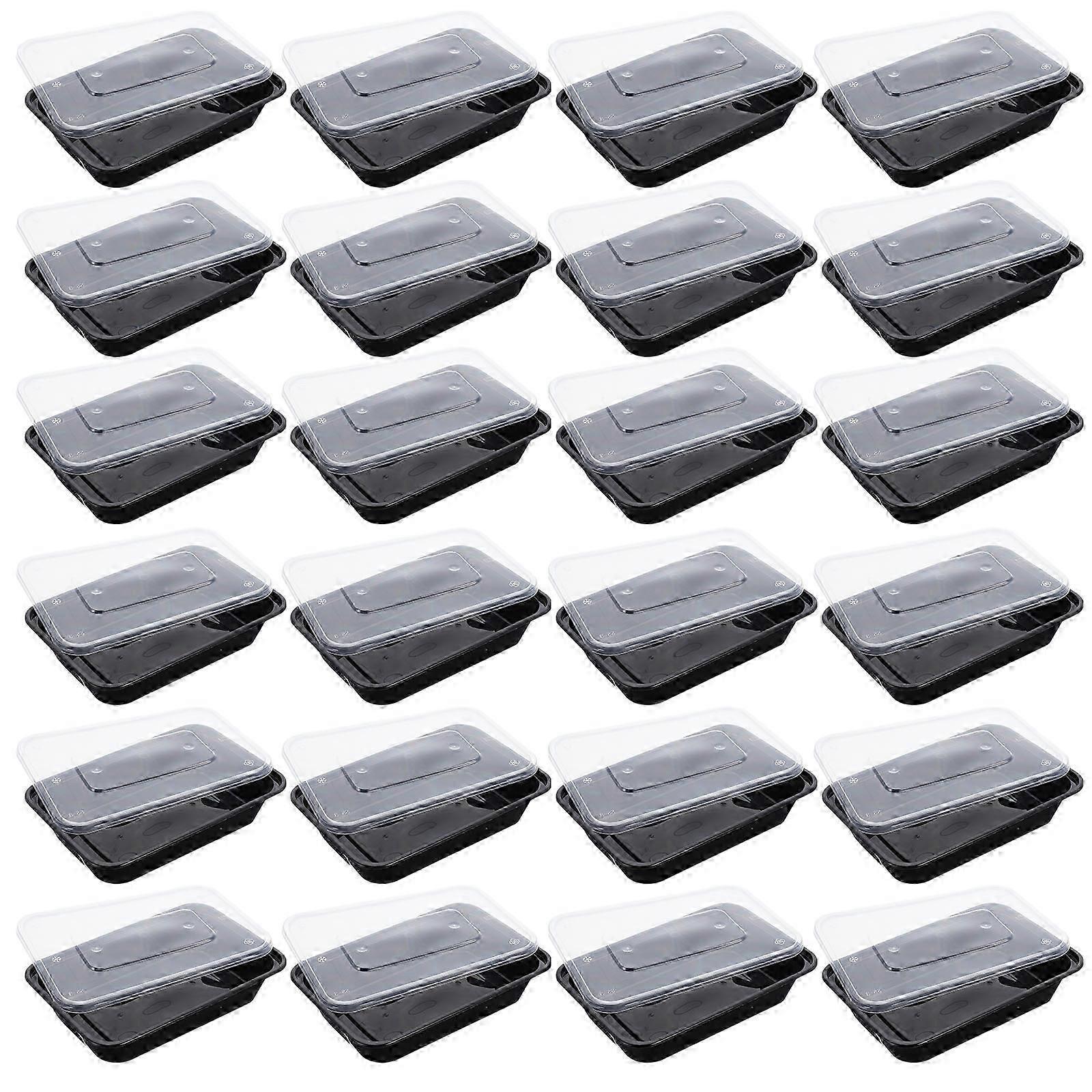 Long Rectangular Bento compatible with Storage 50Pcs Black