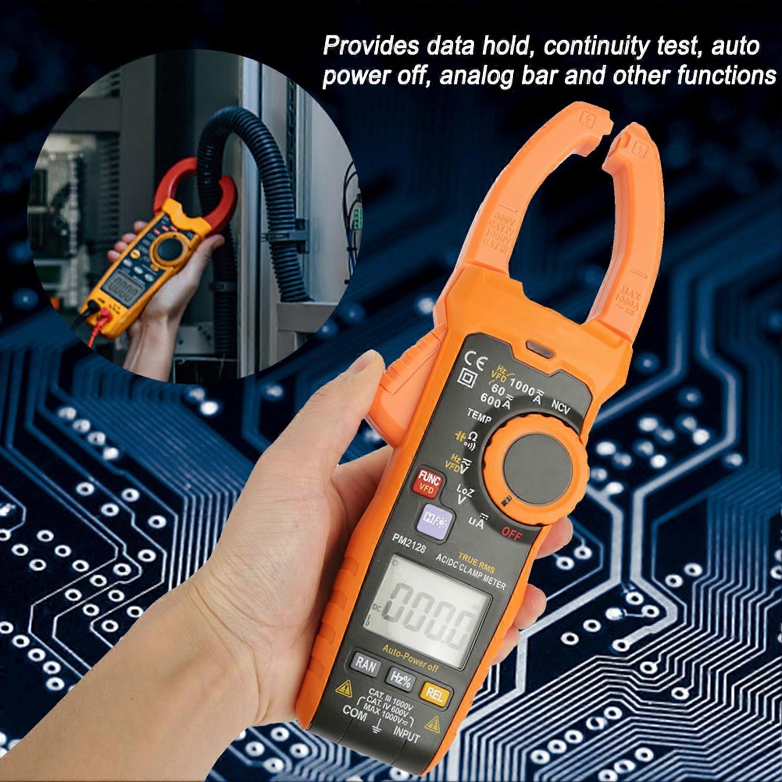 PEAKMETER PM2128 Handheld Digital AC/DC Voltage Current Clamp Meter Resistance Capacitance