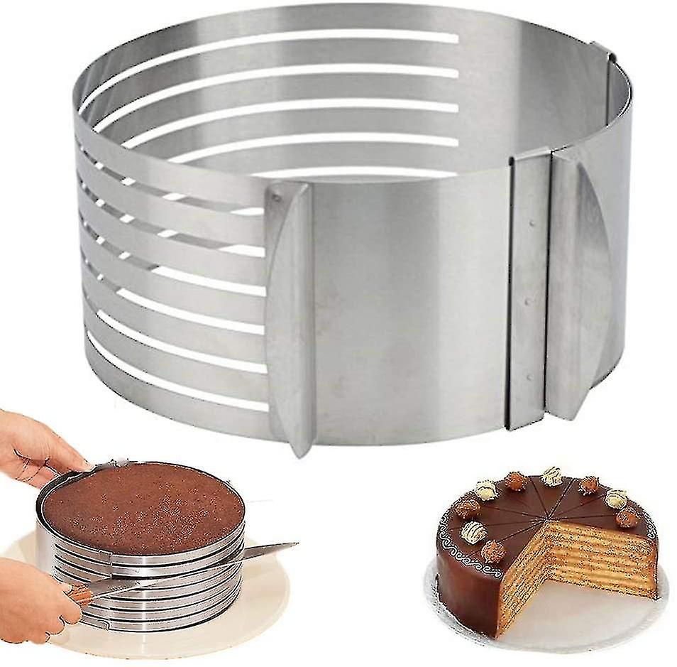 Ring Cutter Layer Cake Slicer, Adjustable Ring 7 Layer Mousse, For Easily Cutting  Cake Bottoms, Diy Round Bread Baking Pan | Fruugo NO, image size:954x939