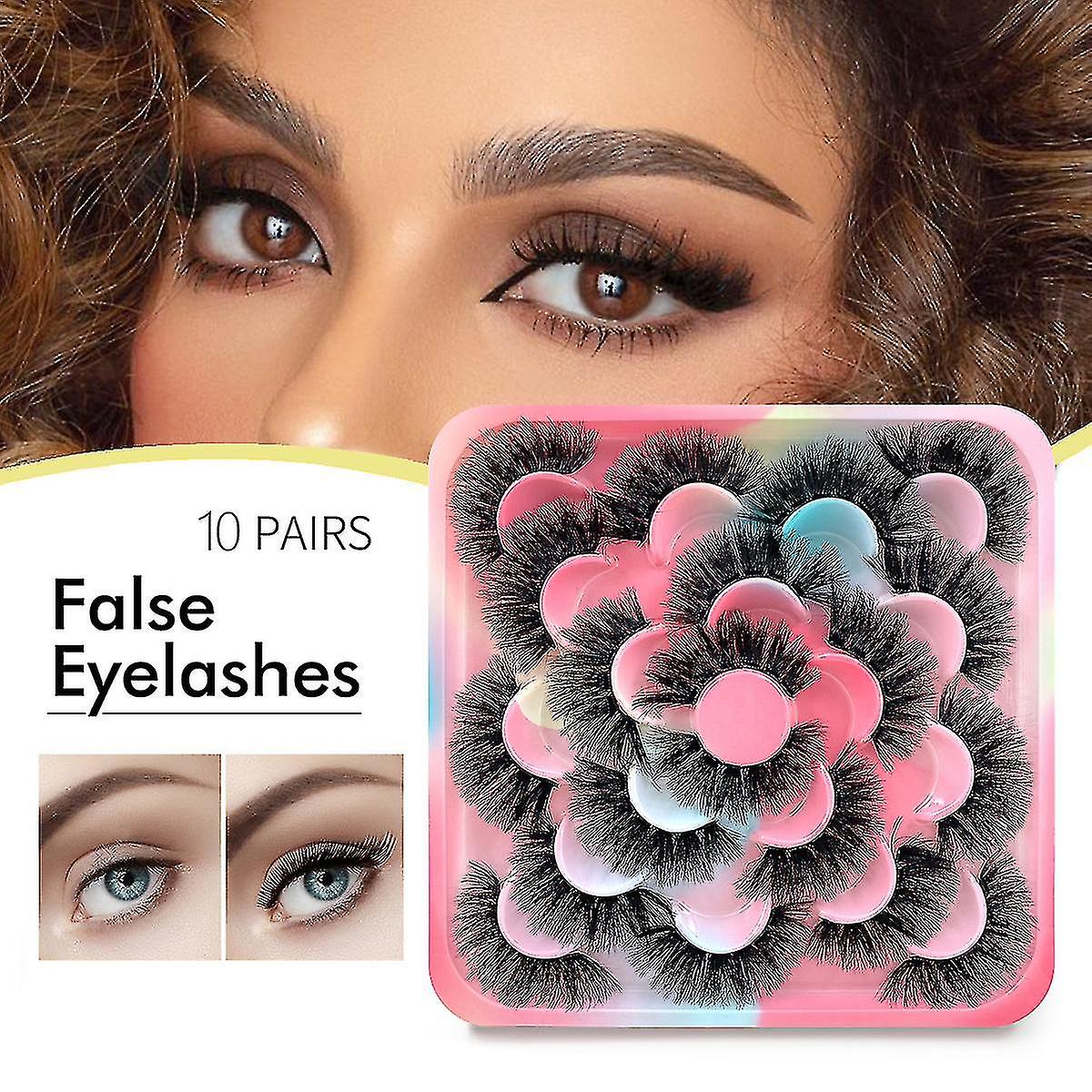 False Eyelashes Dramatic Fluffy 3d Effect Faux Mink Lashes Pack