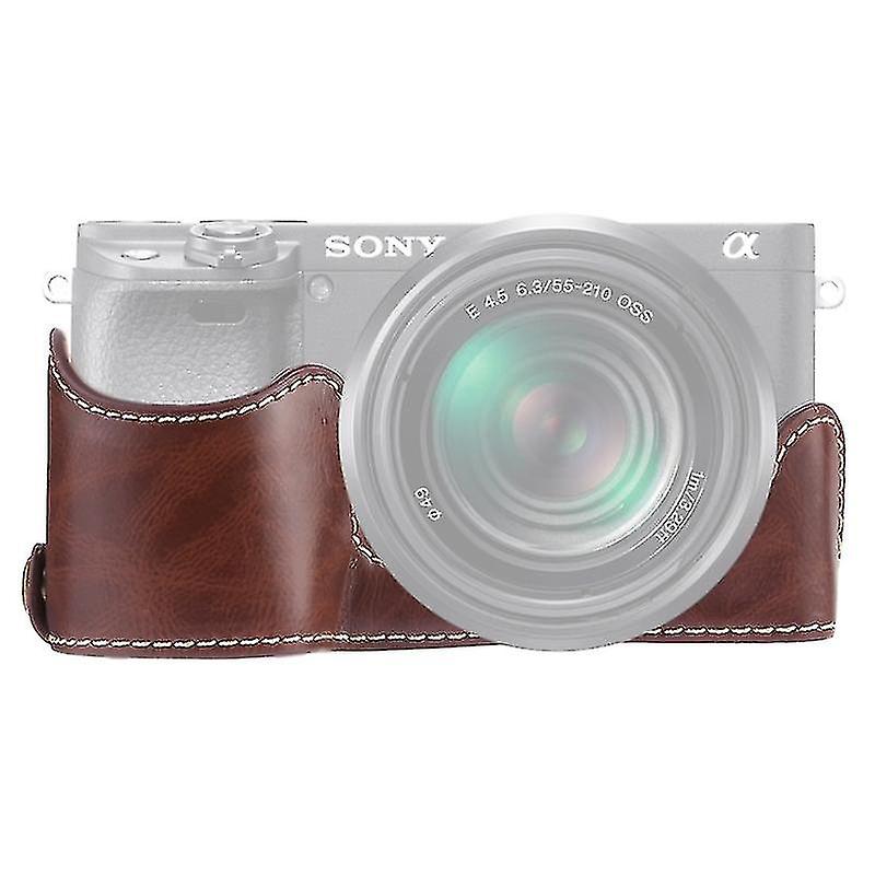 1/4 Inch Thread Pu Leather Camera Half Case Base For Sony A6400 / Ilce-a6400 ( )