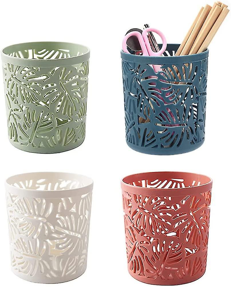 4pcs Plastic Pen Holder With Cutout Lace