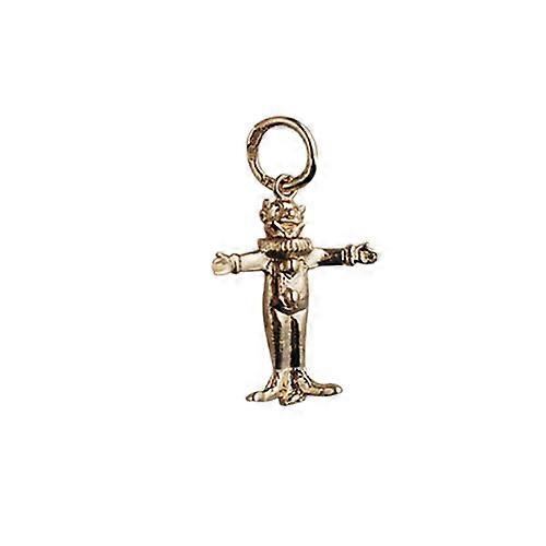 9ct Gold 16x15mm solid Clown Pendant or Charm