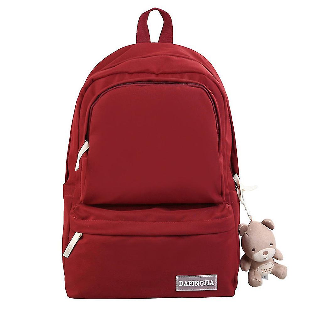 Nylon Solid Color Double Zipper Student Backpack Fashion Casual Couple Backpack