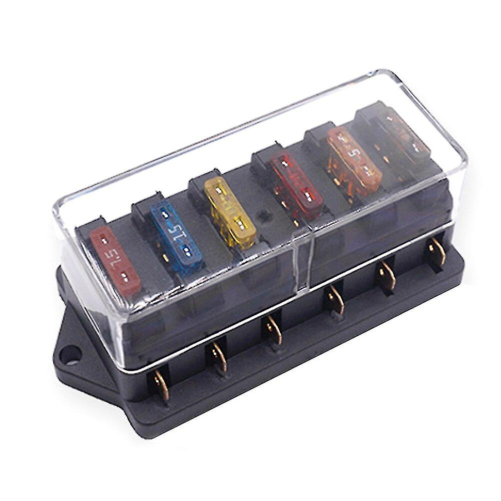 6 Way Fuse H Box Car Vehicle Circuit Blade Fuse Box B With 5a 10a 15a 20a 25a 30a Ato Fuse B Auto Car Accessories