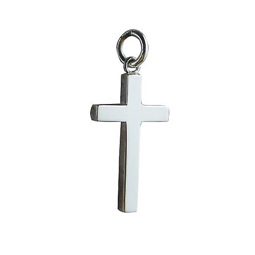 Silver 25x15mm plain solid block Cross