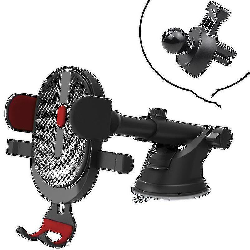 التلقائي قفل الهاتف المحمول قوس تلسكوبي شفط كأس سيارة الهاتف المحمول قوس سيارة منفذ الهواء الهاتف المحمول قوس (أحمر)