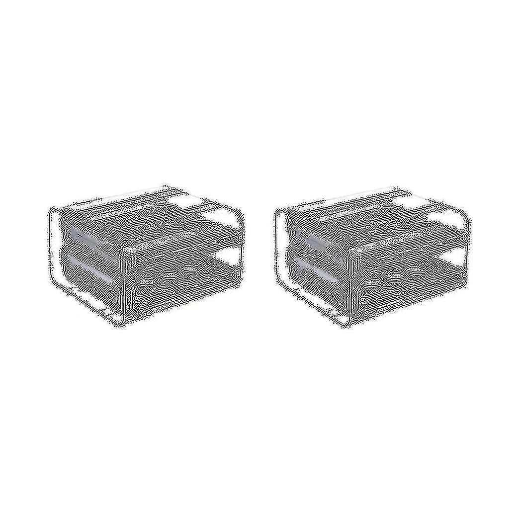 2pcs Egg Storage Box Double Drawer Refrigerator Egg Box,saving Space Stackable Multi-layer