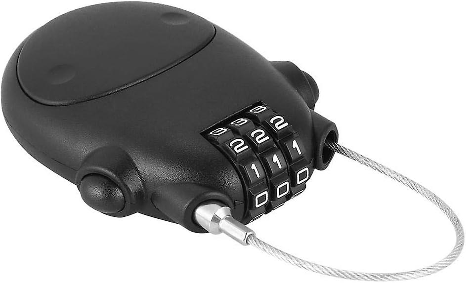 Combination lock, 3 digit code lock, extendable cable, heifer shape, personalized security lock for stroller bag (black)
