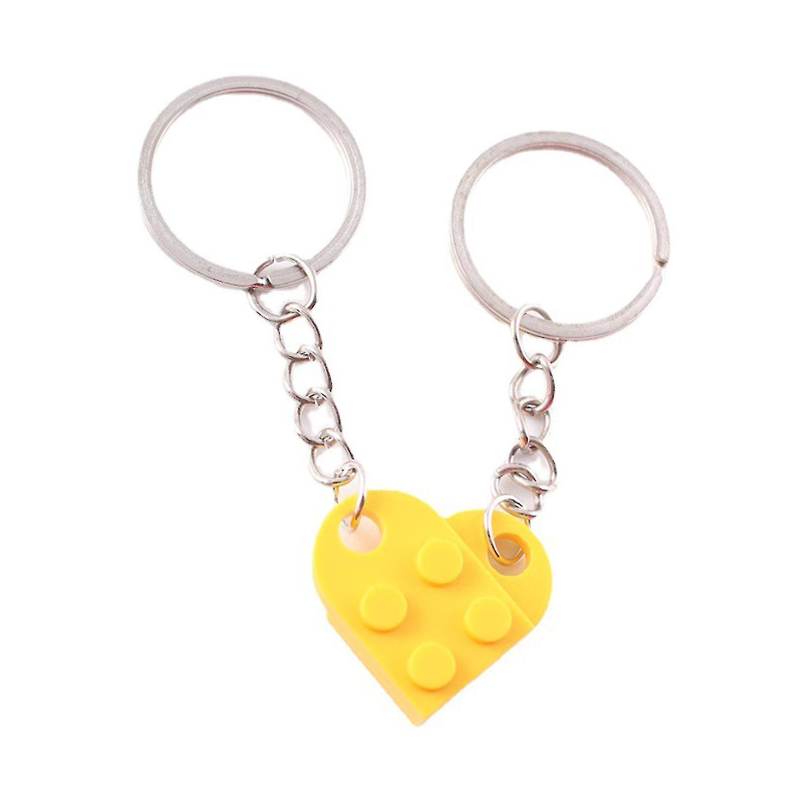Heart Keychain Set For Couples, Brick Heart Keychain For Boyfriend Girlfriend, Matching Heart Colorful Keychains.