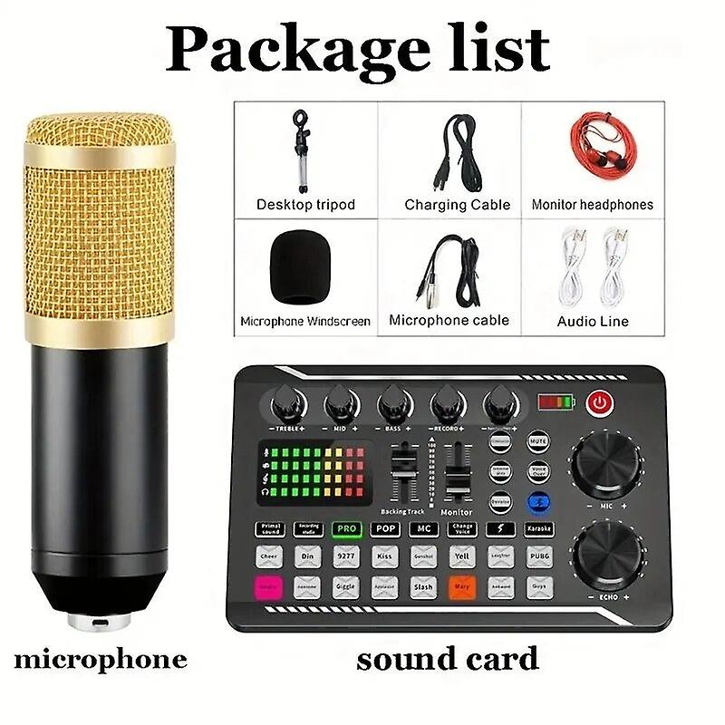Dj Equipment Microphone Sound Card Console Studio Sound Card Kit Cable Phone Mixing Computer Live Voice Mixer F998 Sound Card