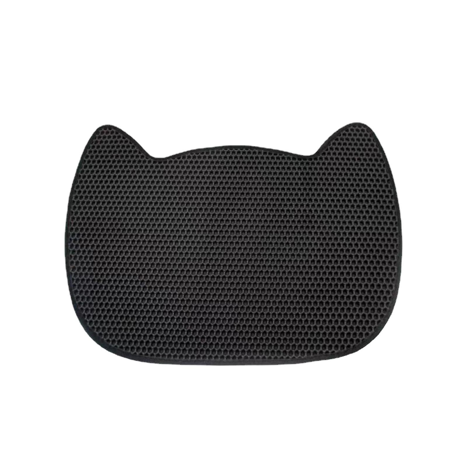 Cat Litter Mat Double Layers Reusable Scratch Resistant Large Cat Litter Pad Orange