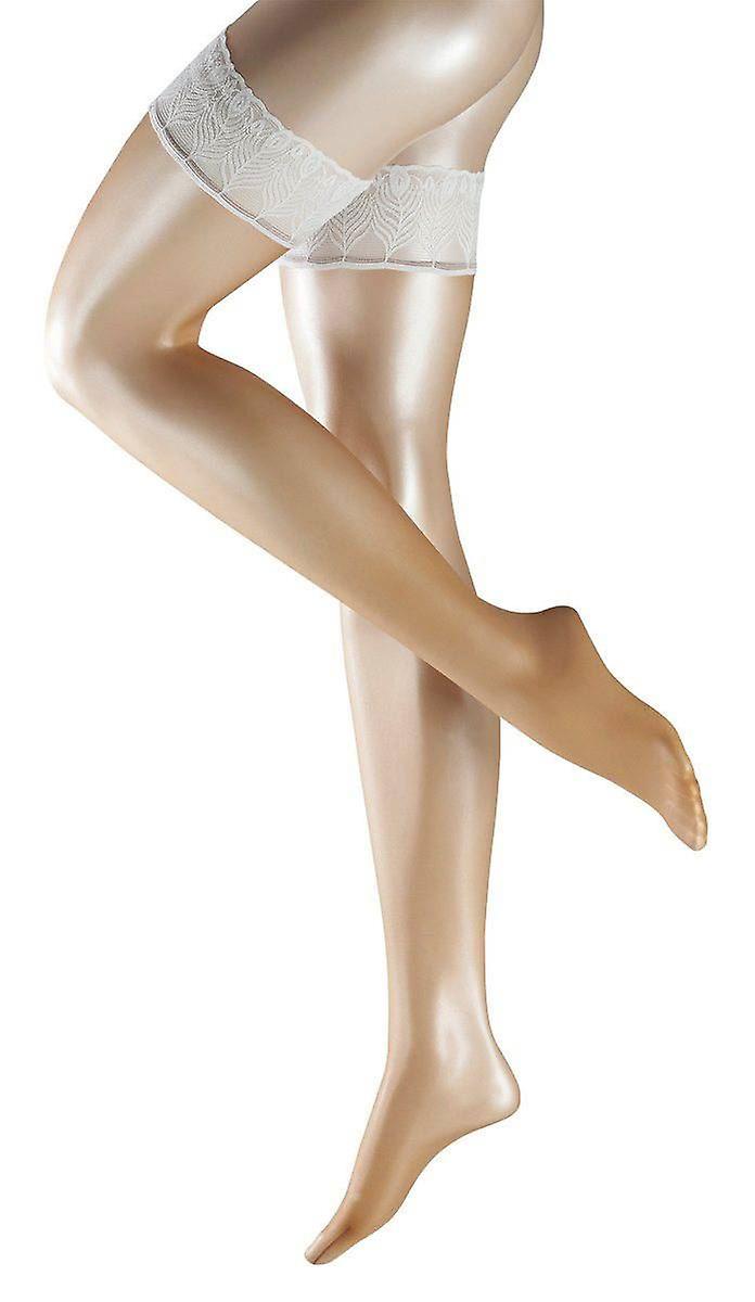 Falke Lunelle Ultra-Transparent Shimmer 8 Denier Stockings - Powder/White