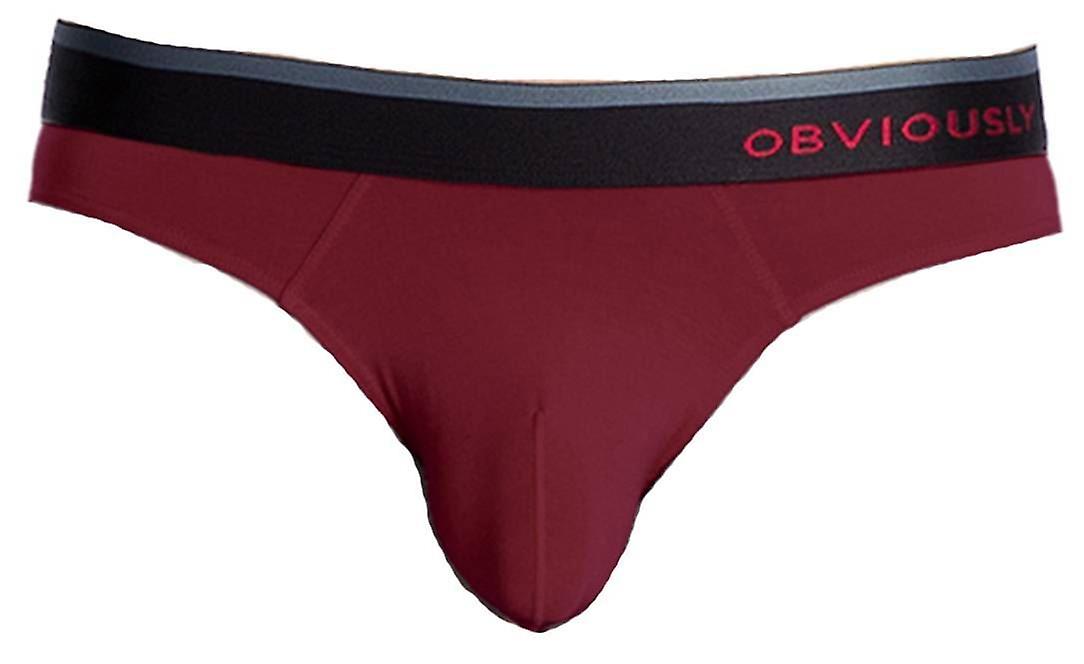 Obviously PrimeMan AnatoMAX Hipster Brief - Maroon Burgundy