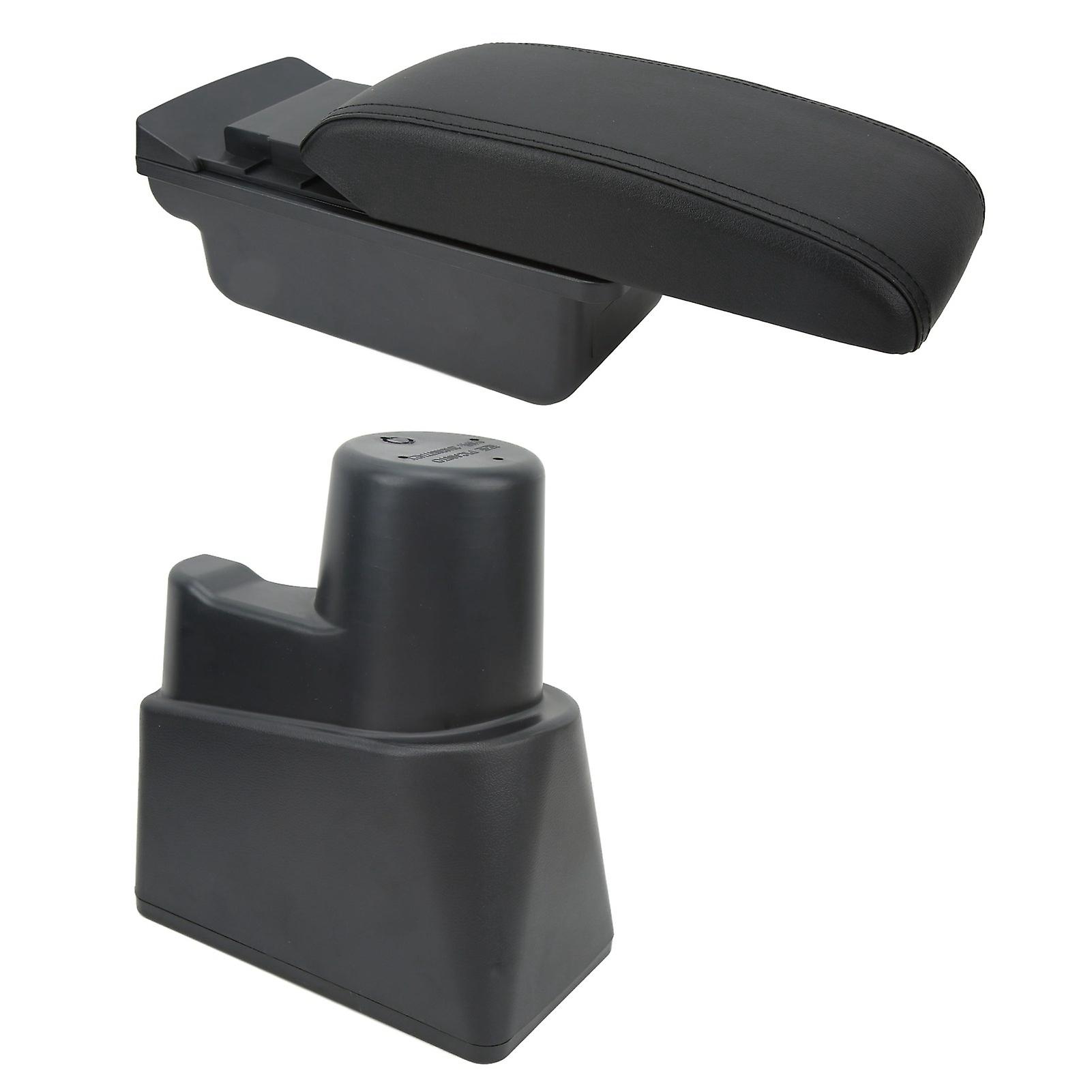 Center Console Armrest Storage Box with 3 USB Ports LED Ambient Light Dual Layer Adjustable Replacement for Kia Picanto 