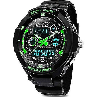 Digitaluhren für Kinder Jungen - 50m wasserdichte Outdoor Sport Analoge Uhr mit Alarm / Timer / Dual-Zeitzone / LED-Licht für Kind