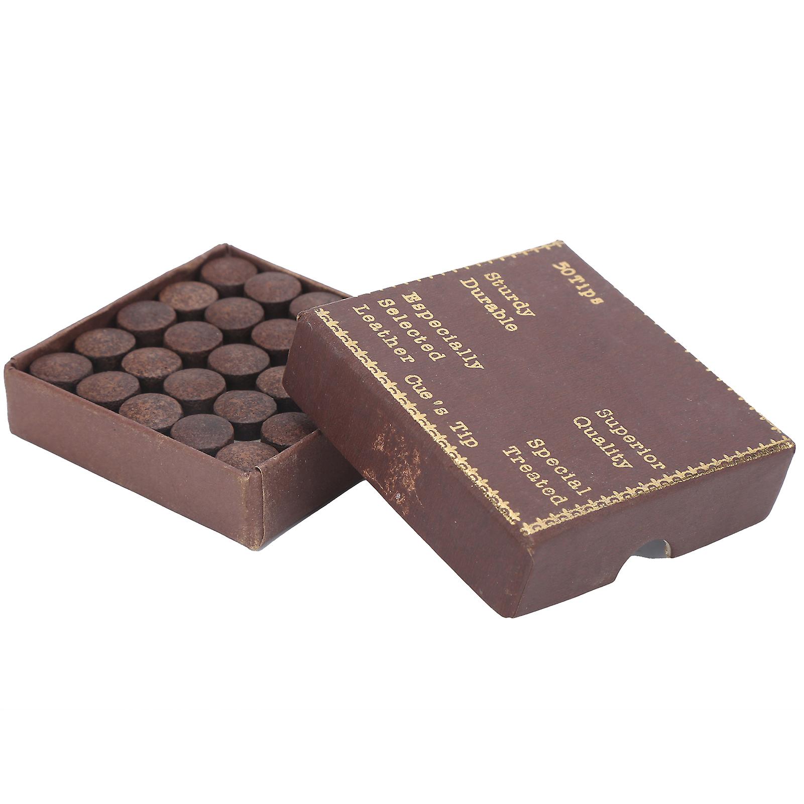 50pcs/box 11mm Queuespitzen-Kit Snooker rotes Leder Queue-Stick-Spitzen für Pool Eight Ball