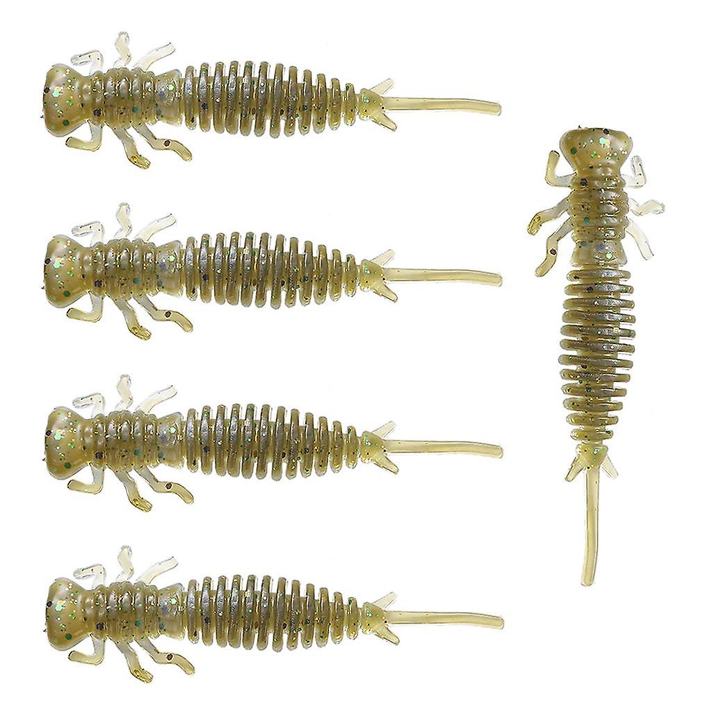 5x Angelköder 8,9cm PVC Larve Wurm Engerlinge Köder Fischig Geruch Blau