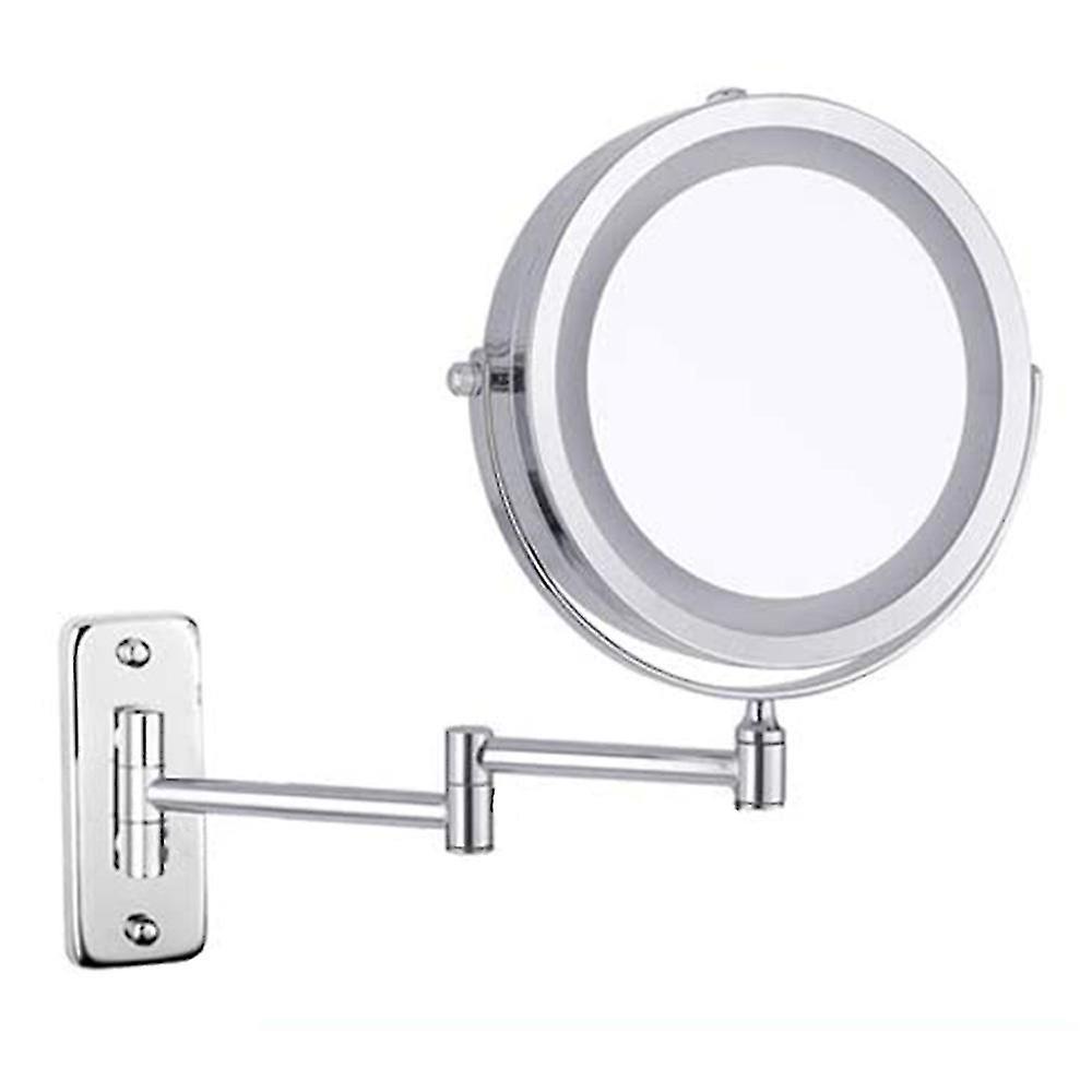 7' Wall Mounted Mirror Led 1x/10x,usb Rechargeable 360 Vanity Mirror