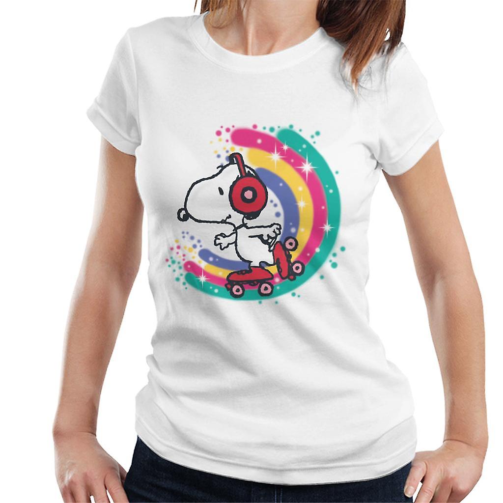 Peanuts Snoopy Roller Skating Rainbow Women's T-Shirt