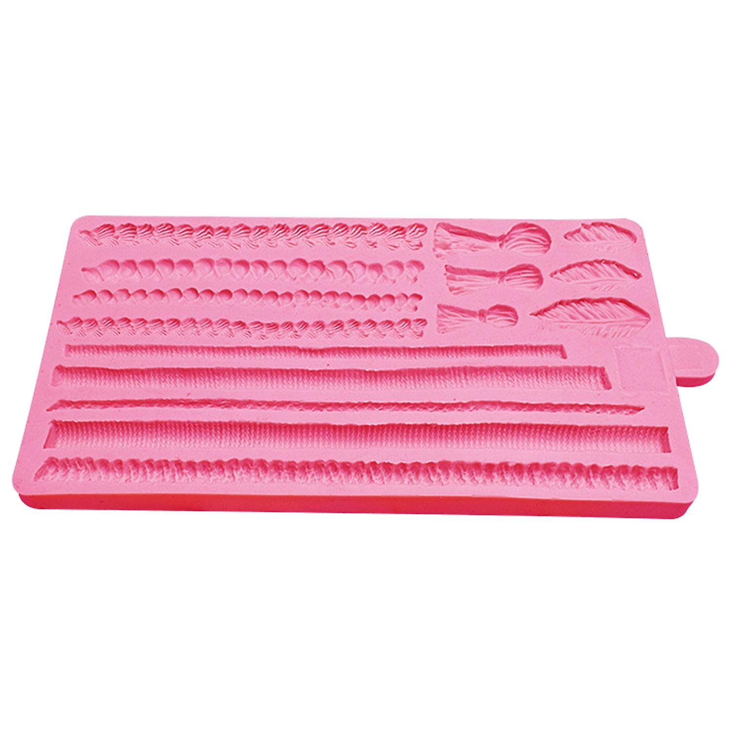 Silicone Mold Food Grade Reusable Delicate Knitted Rope Pattern Multi-functional Chocolate Cake Edge