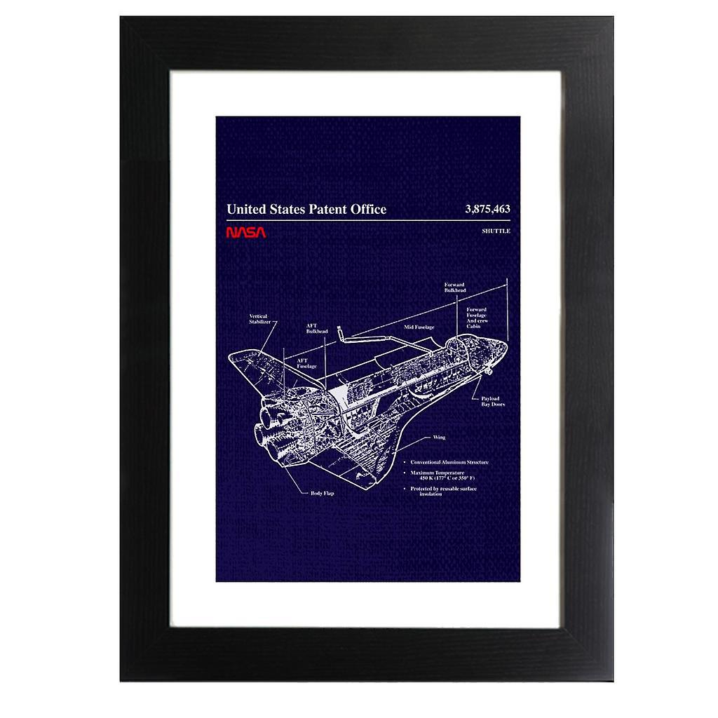 NASA Shuttle Structure Blueprint Framed Print