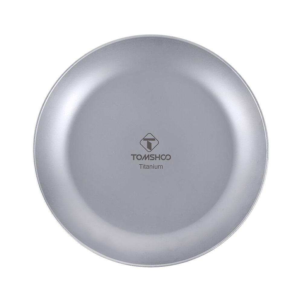 TOMSHOO Titanium Round Camping Plate Outdoor Ultralight Portable Tableware Cookware Dishwasher Safe