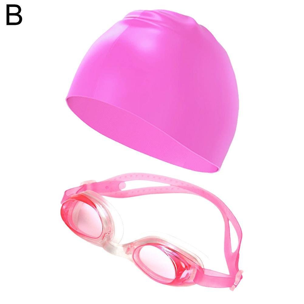 Swimming Goggles Cap Adult HD Anti-fog Swimming Goggles Set Waterproof Silicone
