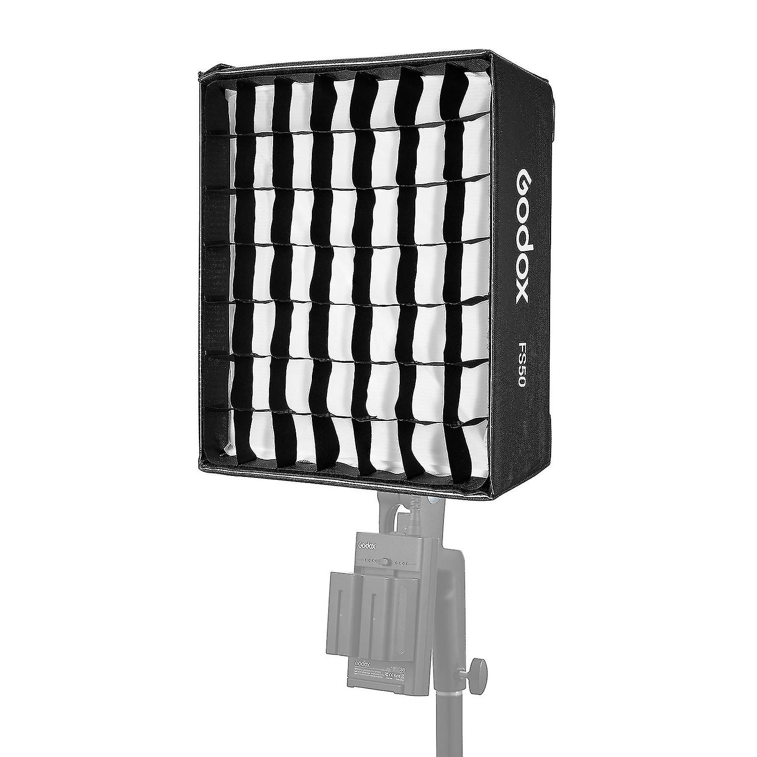 Godox FS50 Quick Release Rectangular Softbox Light Diffuser with Grid & Soft Cloth for Product Photo