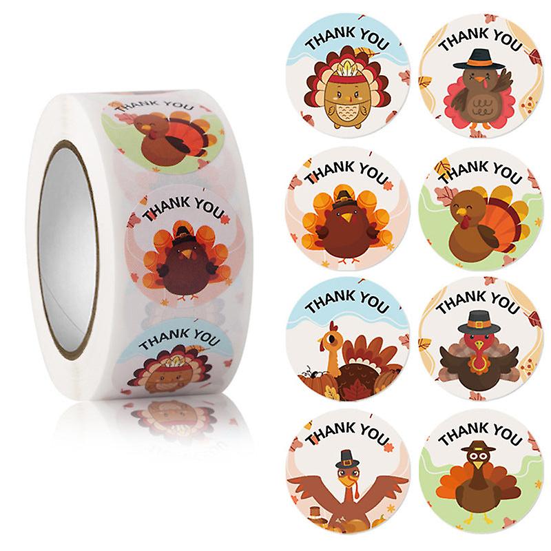 2X500pcs Christmas Xmas Thanksgiving Thank You Envelope Gift Sticker Self-adhesive Adhesive Label