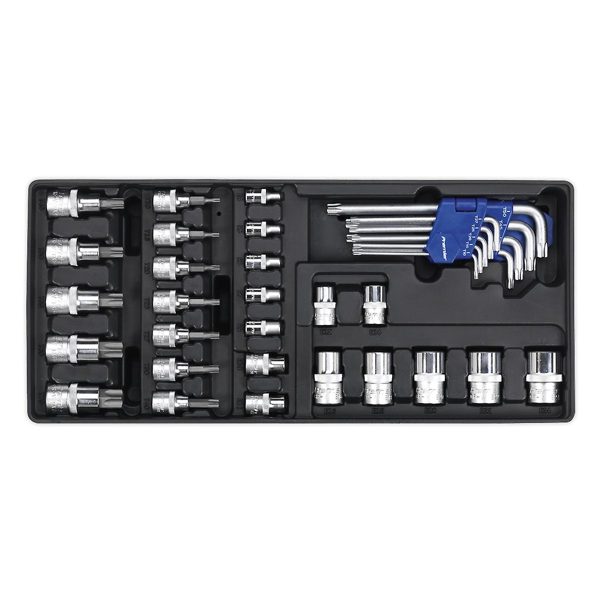 Sealey Tbt08 Tool Tray With Trx-Star Key Socket Bit And Socket Set 35Pc