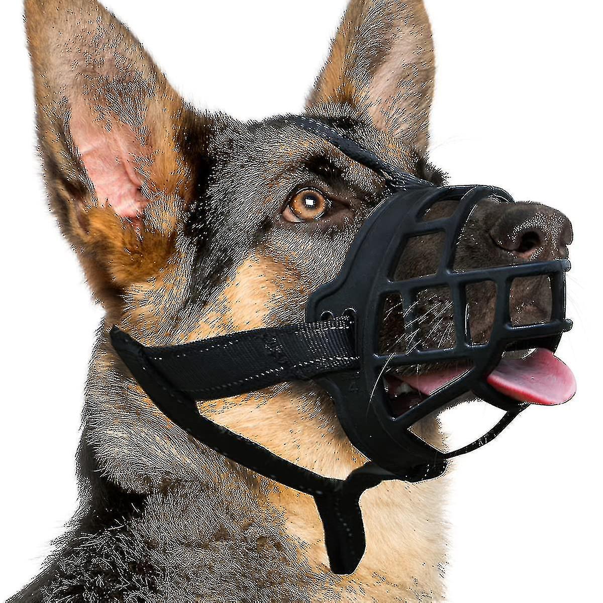 Dog Muzzle, Silicone Basket Muzzle For Small Medium Large Dogs, Soft Cage Muzzle Prevent Biting Chewing, Allow Drinking Panting