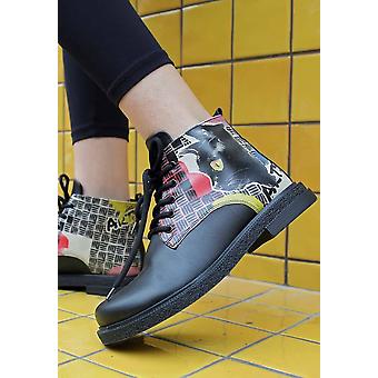 Women Vegan Leather Multicolor Flat Shoes - Ladies Design