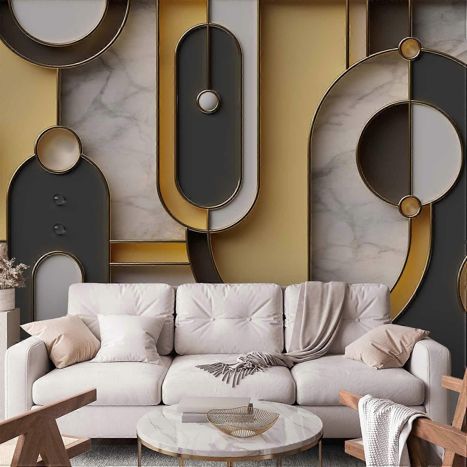 Wall Mural - Gold-marble Geometric Pattern