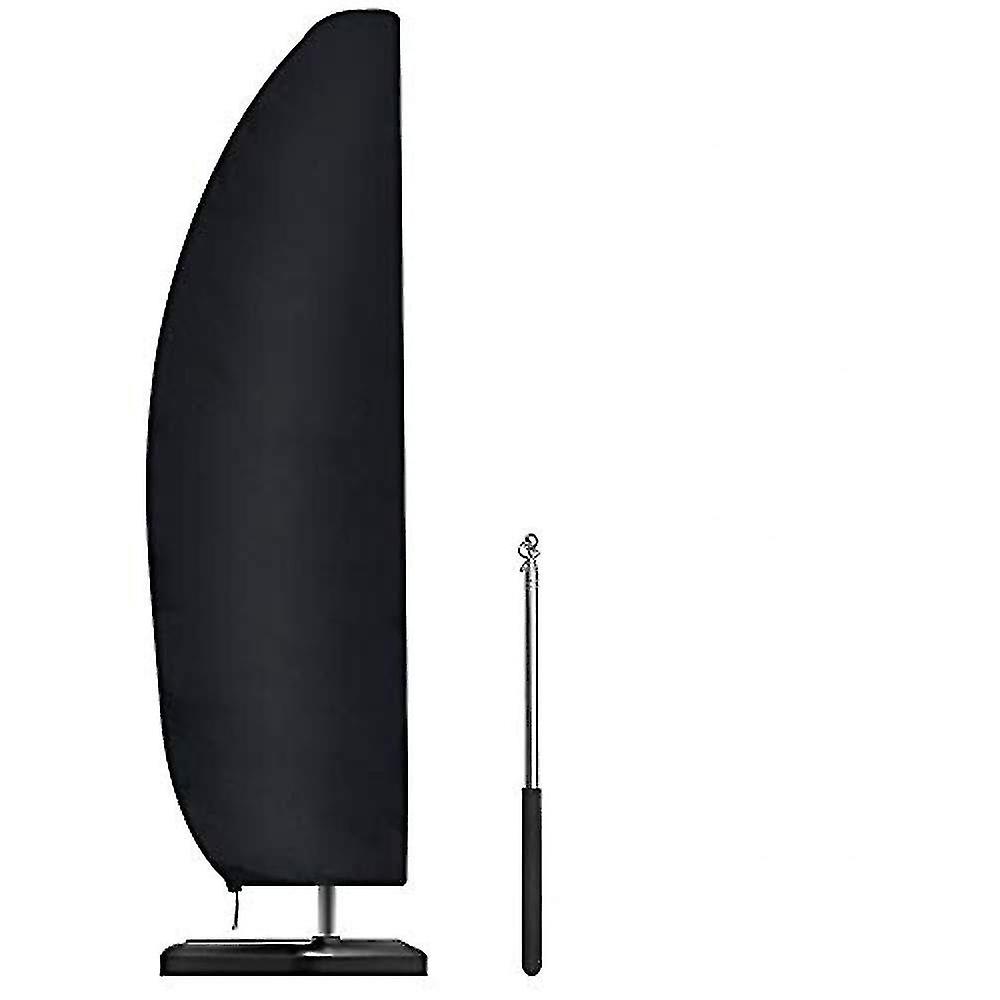 غطاء مظلة مقاوم للماء، مقاوم للرياح، مقاوم للرياح، قماش أكسفورد المقاوم للصدع للخدمة الشاقة مع سحاب - أسود (265 × 40/70 / 50 سم)