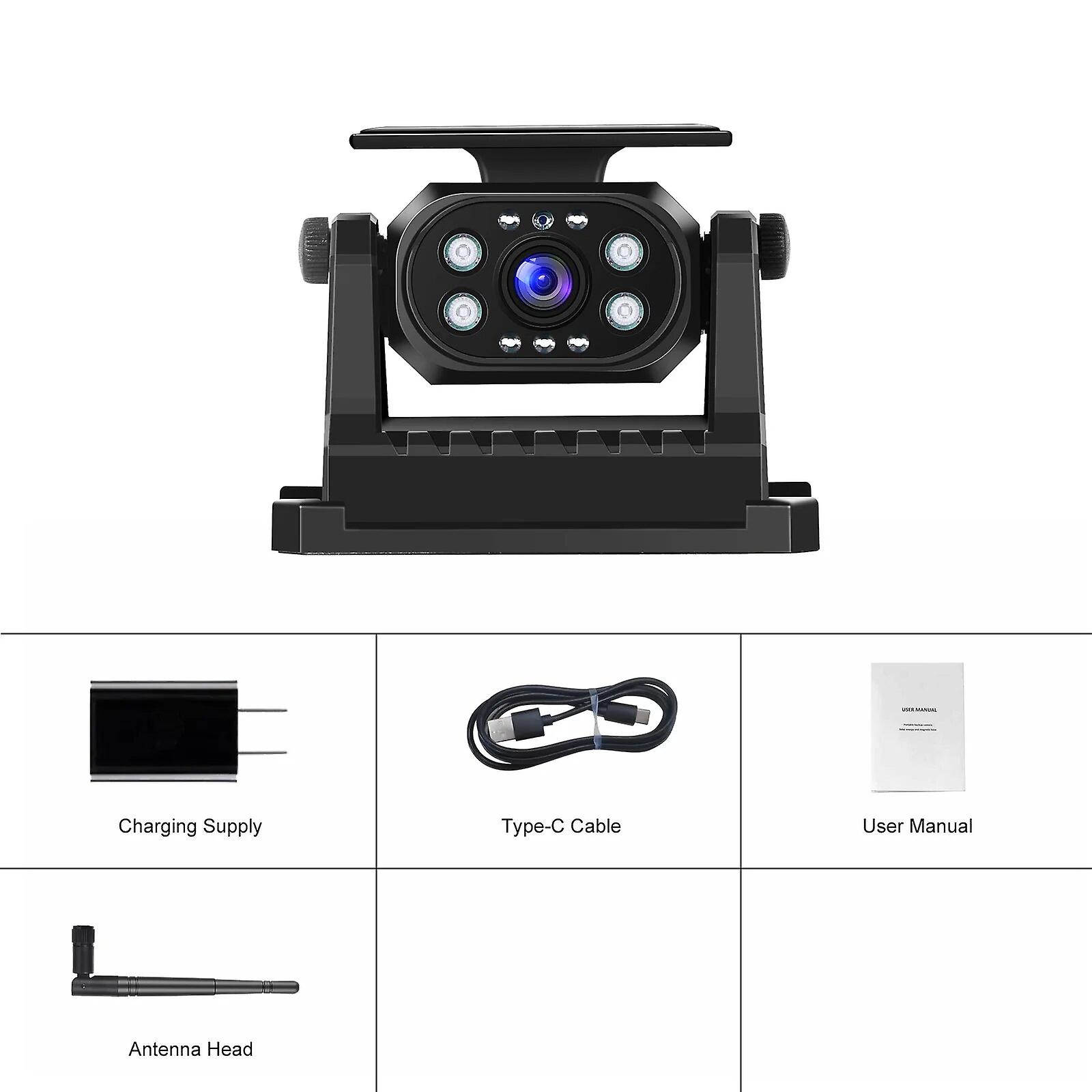 Car Reverse Camera Wifi Wireless Battery Solar Reverse Camera 1080p Night Vision Using Infrared Backup Reverse Camera