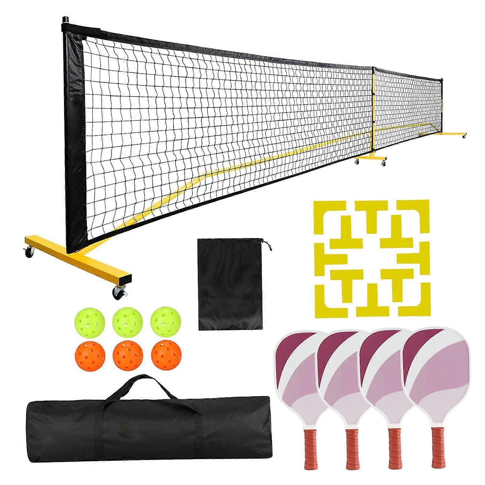 Portable Pickleball Net Set Equipment Badminton Net for Game Backyard Indoor Style A
