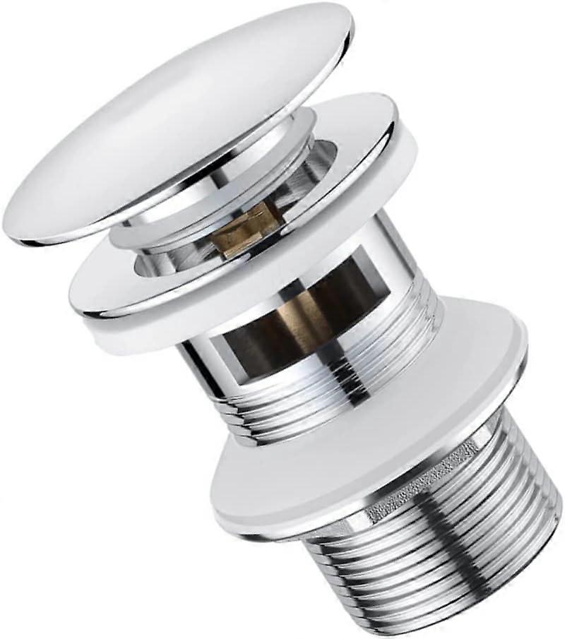 Basin drain with overflow, 1 1/4" threaded connection, chrome-plated drain with overflow protection