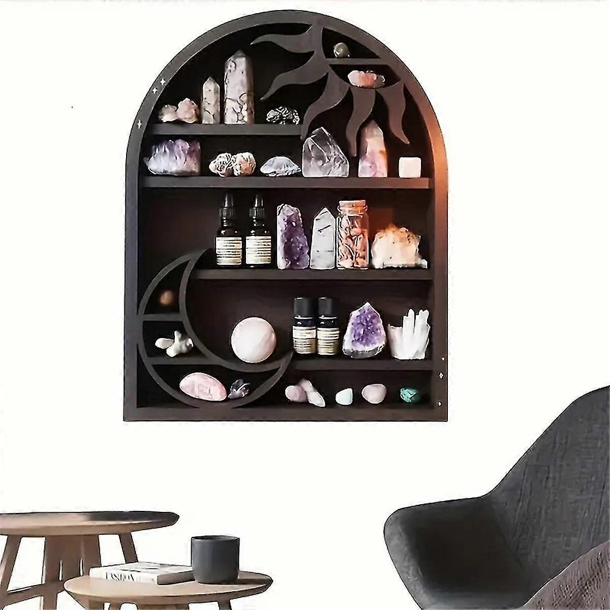 Wood Storage Shelf - Stylish And Practical Wall Shelf, Crescent Sun And ...
