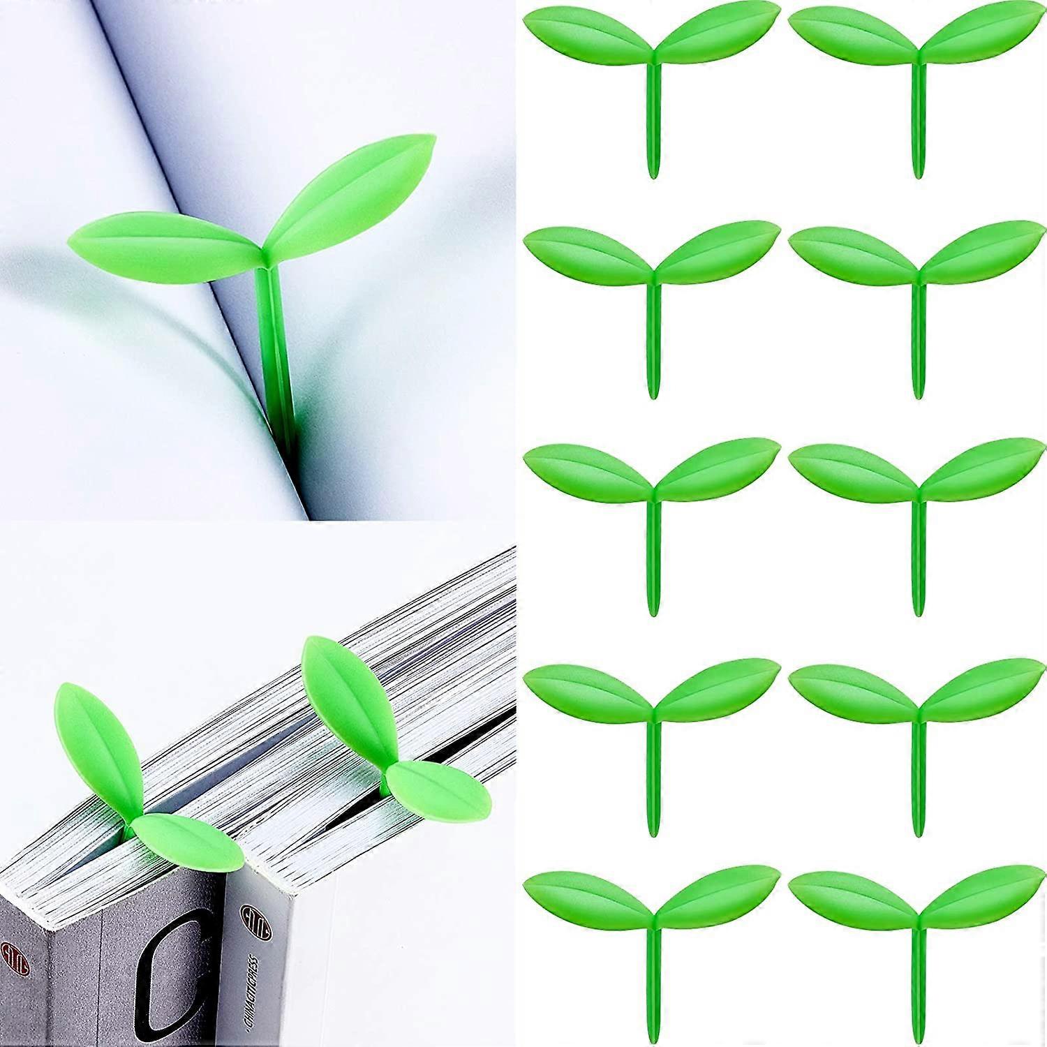6 Pieces Sprout Little Green Bookmarks Mini Green Sprout Bookmarks Silicone Grass