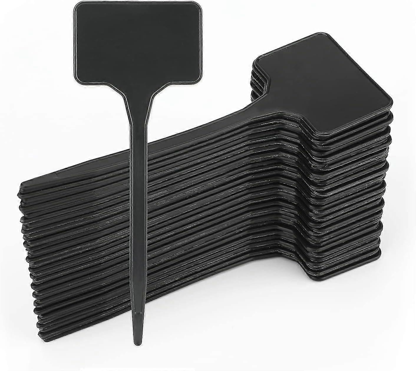 50 Pack Thick Plastic Plant Labels - Black