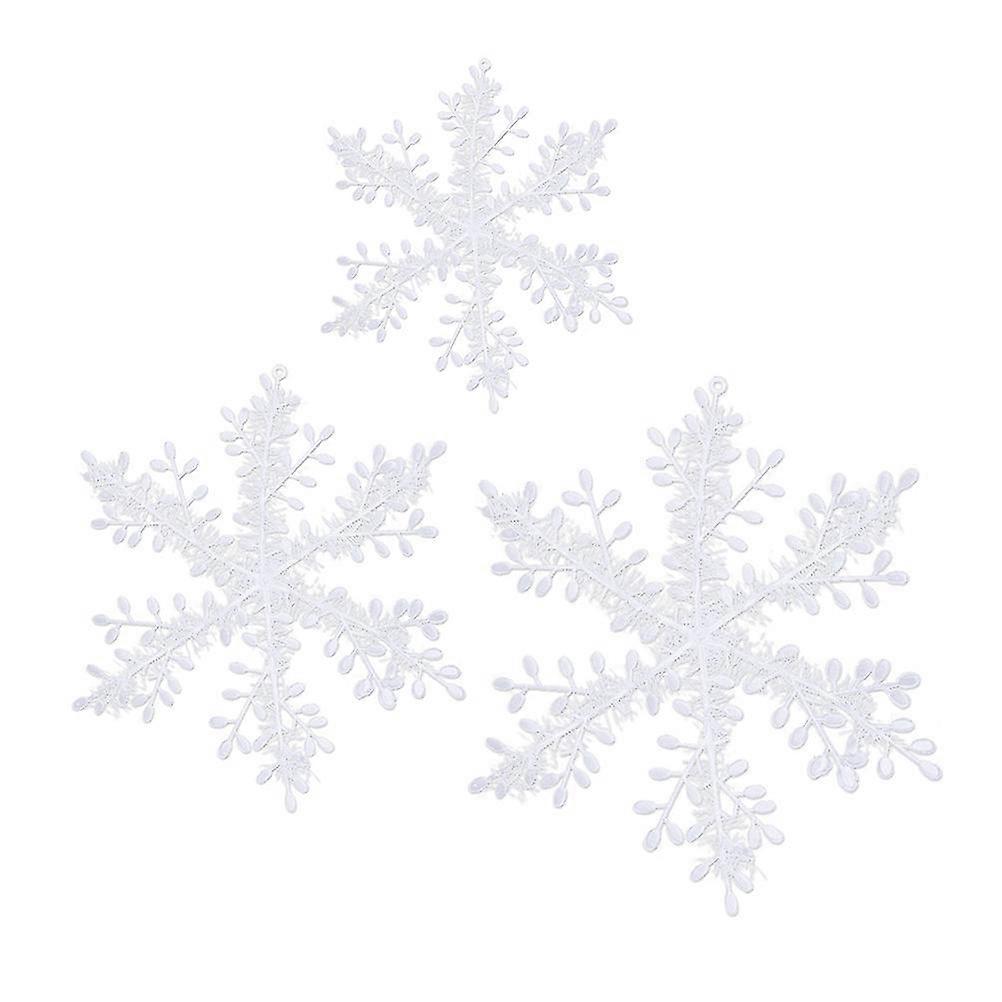 90pcs Creative Simulate Snowflake Christmas Tree White Snowflakes Pendant Ornaments Snowflakes Confetti Layout Decorative Props For Christmas (6cm, 11