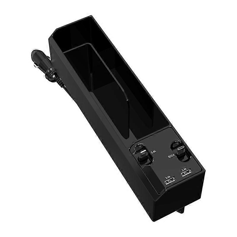 Practical Universal Car Seat Gap Filler Catcher Organizer Console Side Pocket Storage Box Case Dual USB Charger With Cable