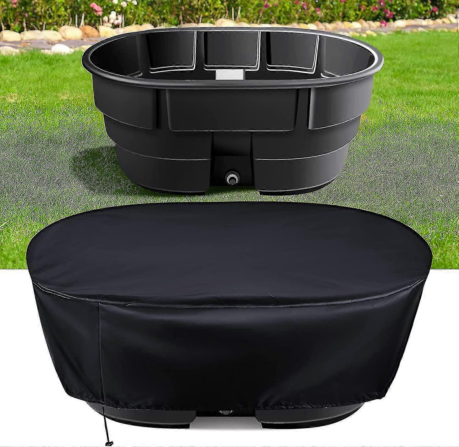 Waterproof Stock Tank Covers, Oval Waterproof Cover Oxcompatibled Dustproof Protector With Drawstring Compatible Stock Tank