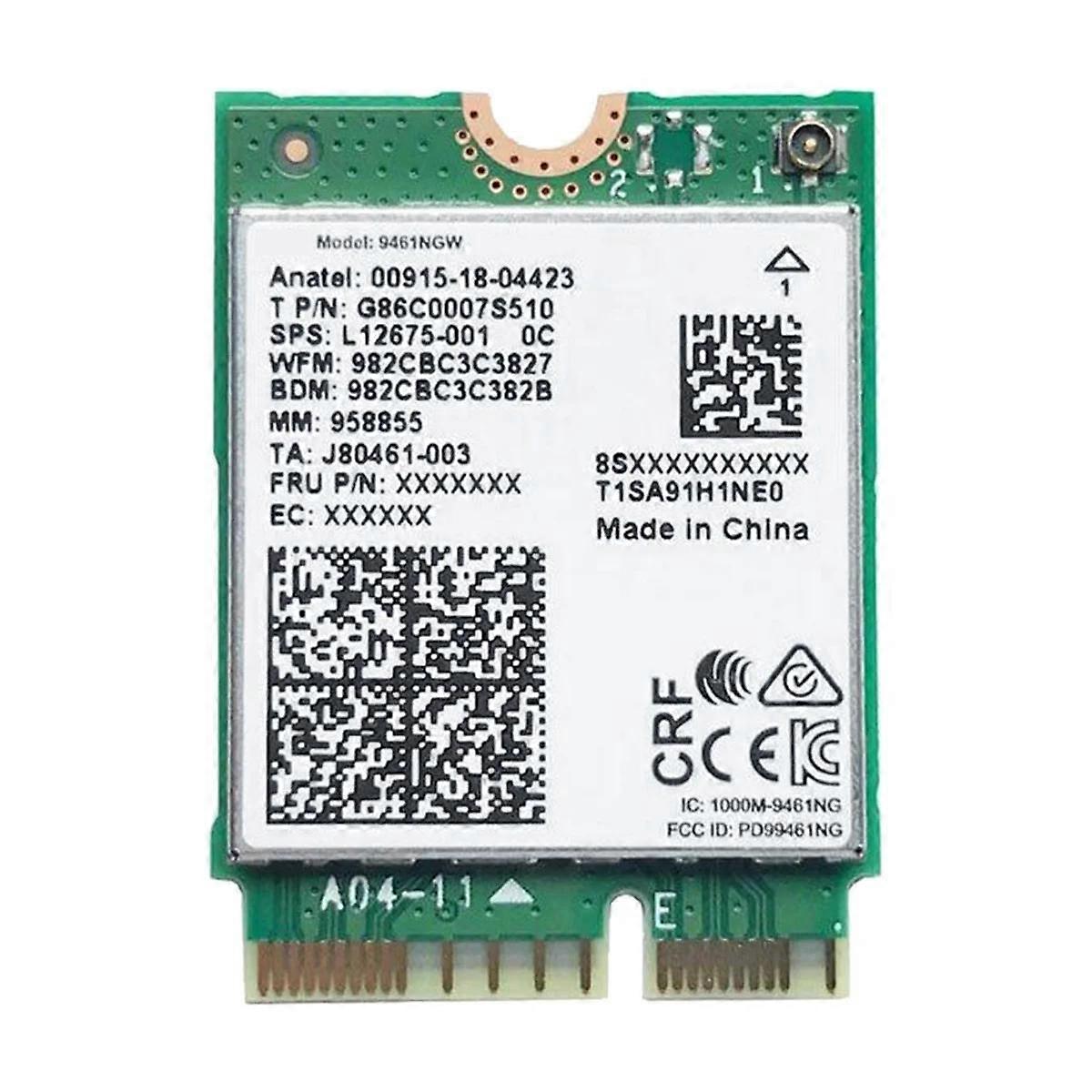 For Intel 9461NGW WiFi Card AC 9461 2.4G 5G Dual Band 802.11AC M2 Key E CNVI Bluetooth 5.0 Wireless Adapter