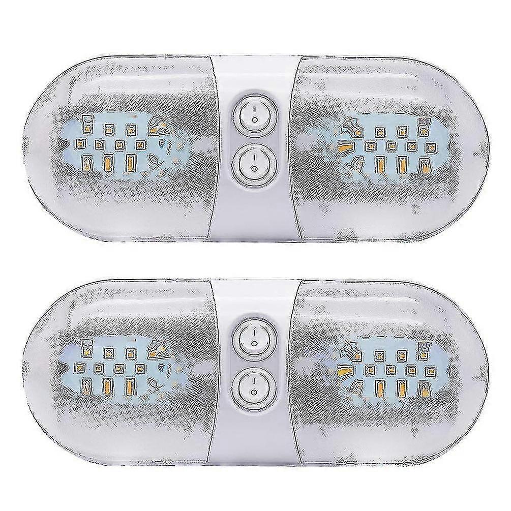 11 Inch Double Ceiling Dome Lamp with On-Off Switch Indoor Lighting for Travel Trailer Pickup Truck