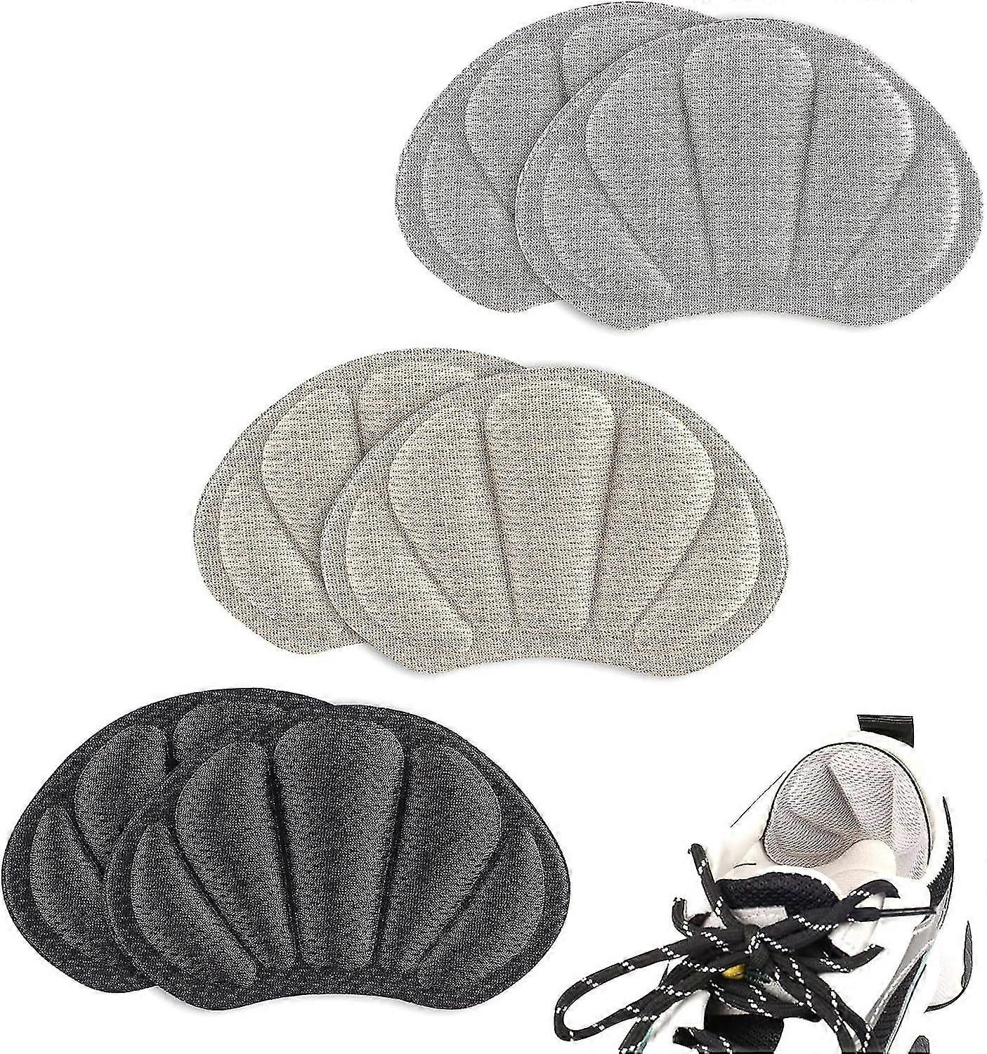 3 pairs of heel grips for women's shoes that are too big, self-adhesive heel pads and insole slip out, heel protector