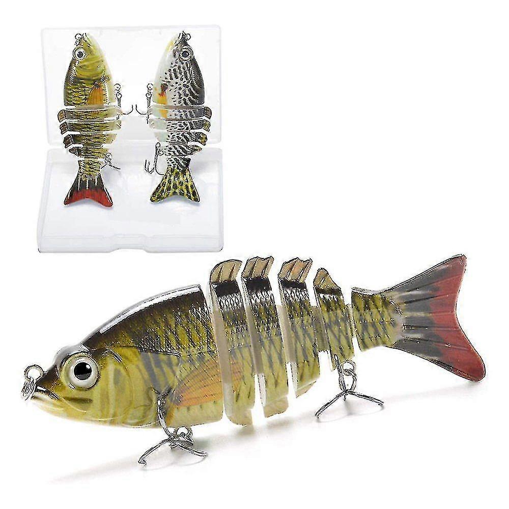 Artificial Bait 6 Segment Realistic 3d Lure Zander Built In Gravity Ball To Guide The Fish(2pcs)