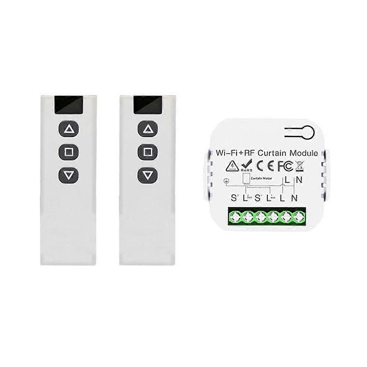 Tuya Smart Life WiFi 433Mhz Blind Curtain Switch with RF Remote for Electric Roller Shutter Control