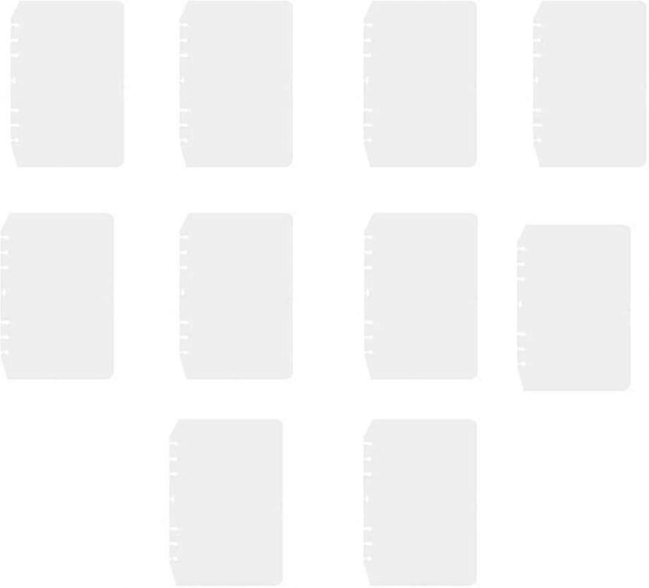 6 Holes Transparent Frosted PVC Binder Pages Paper Sheet Dividers Insertable Cards Index Page Tab for Notebook Notepad Journal Diary Planner Memo(A5,1
